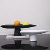 Black & White Modern Chinese Style Fruit Bowl - Creative Decorative Tray for Coffee Table or Office