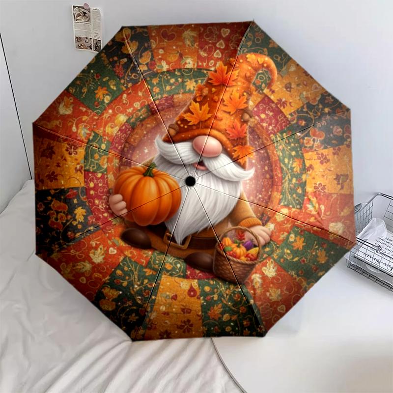 1 st Automatiskt Fällbart Paraply - Tecknat Mönster, Bärbar & Vikbar Design med 8 Ribbor, Jul- Födelsedagspresenter