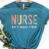 Nurse Love Inspire Heal T Shirt Nursing Leopard Rn Registered Week School Vintage Unisex Versatile Breathable Homme