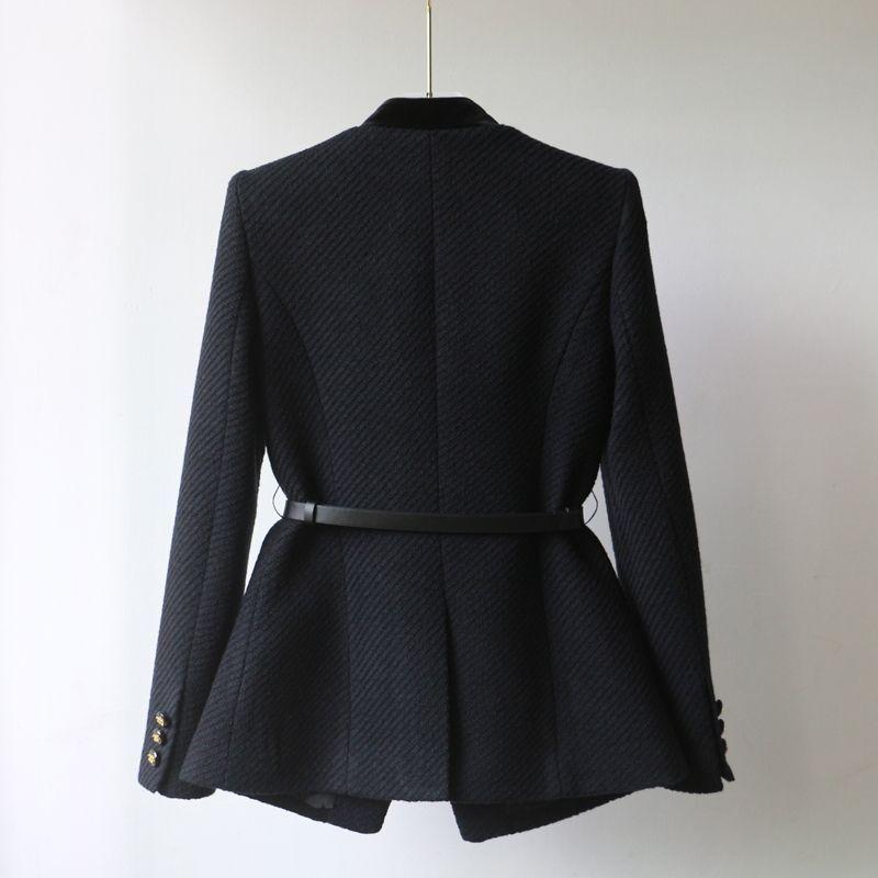 Stand-up Collar Jacket Spring Fashion Mid-length Waist Slimming Coat Small Fragrance Shoulder Women's Clothing