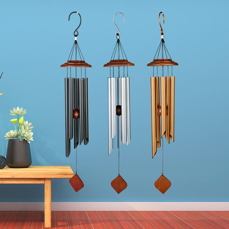 Factory Price Wind Chimes 26 Inches Deep Resonant 5 Tube Aluminum Wind Bell Chime Hanging Home Decoration