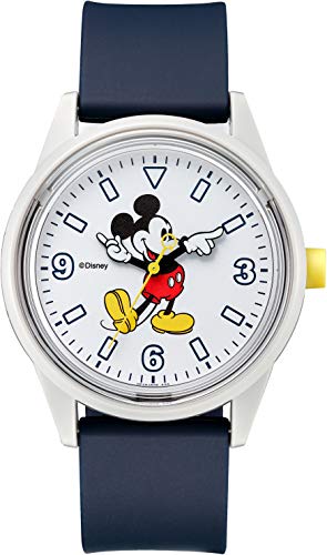 

Q&Q SmileSolar Men s Solar Watch, Analog, Disney Mickey Mouse Design, Waterproof, Urethane Strap, Navy Blue, RP20-809
