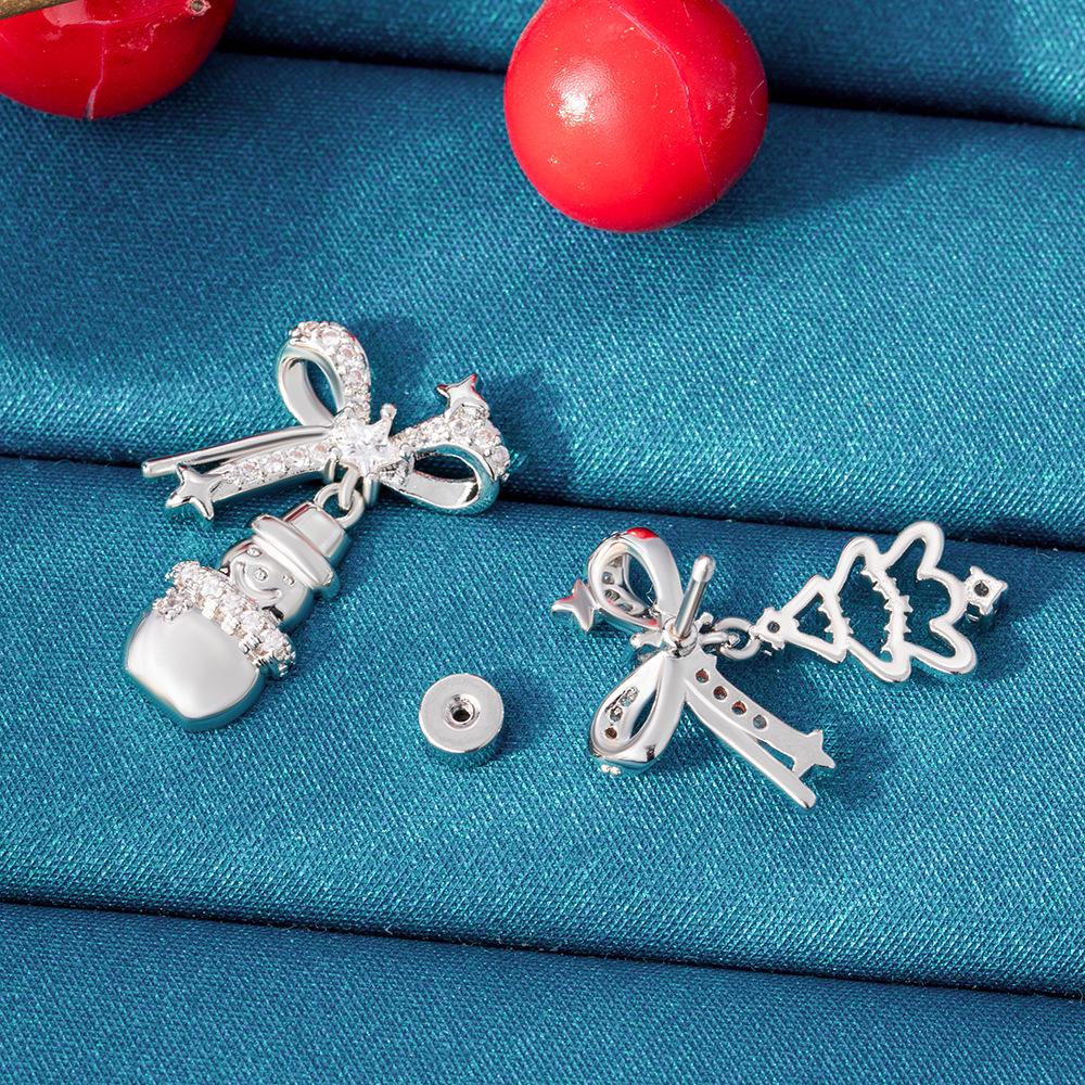 Henson Titanium Steel Christmas Stud Earrings for Girls - Screw-on High-End Earlobe/Ear Cartilage Design