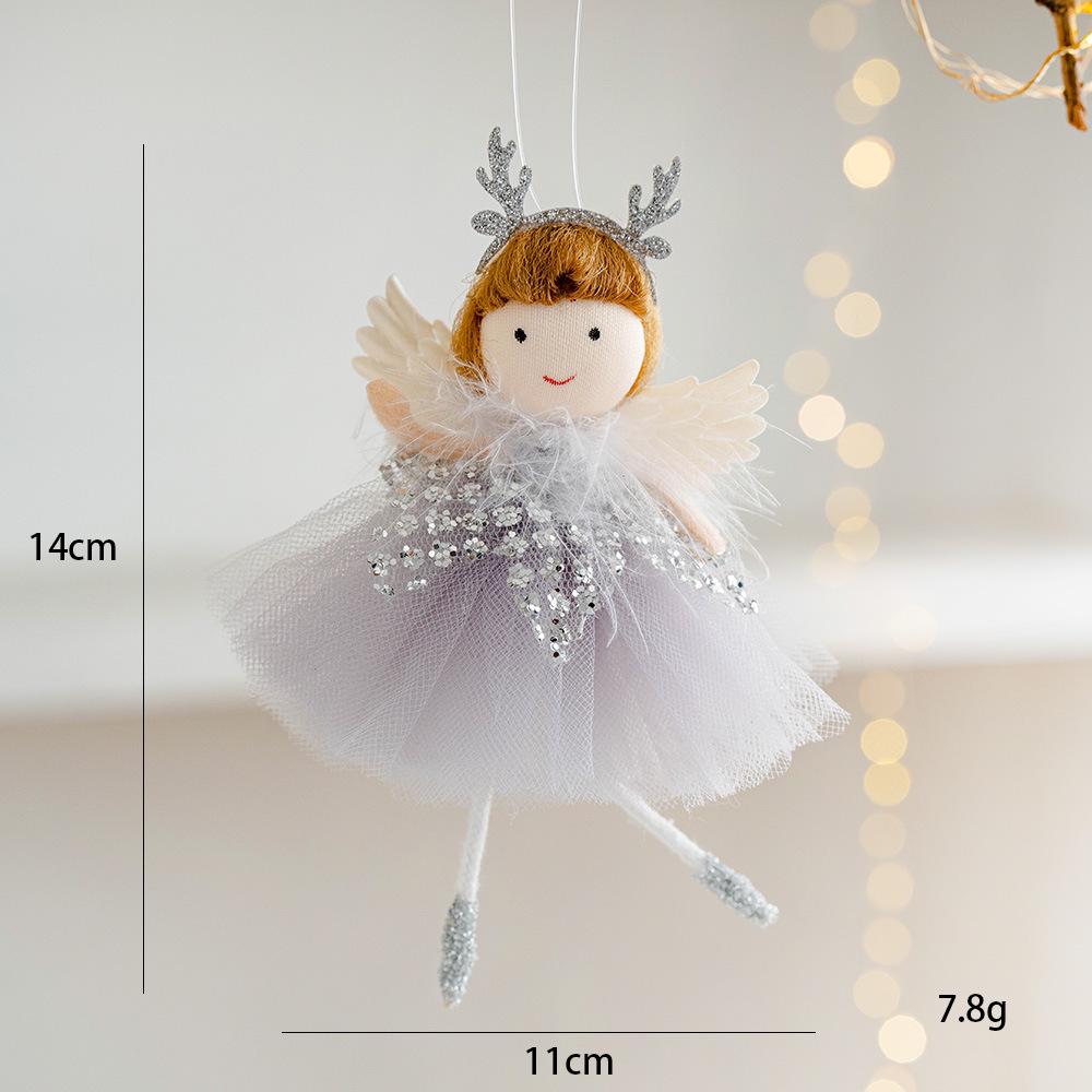 New Christmas Tree Angel Girl Ornament - Cute Gauze Pendant Decoration for Children