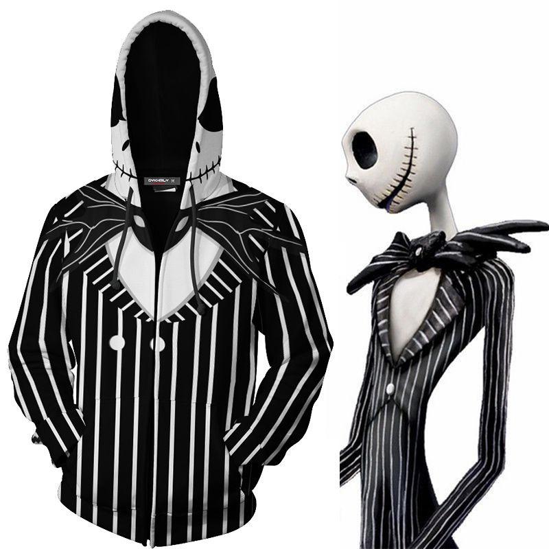 The Nightmare Before Christmas Jack Skellington 3d Cosplay Costume Hoodie With Vibrant Digital Print And Soft Breathable Material