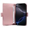 For iPhone 16 Pro Case with Multi-Card Holder and Strap PU Leather Phone Cover Stand