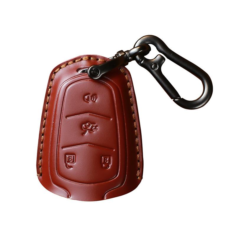 

Подходит для чехла для ключа Cadillac, чехол для ключа от машины из натуральной кожи, брелок ручной работы, персонализированный брелок из коровьей кожи.