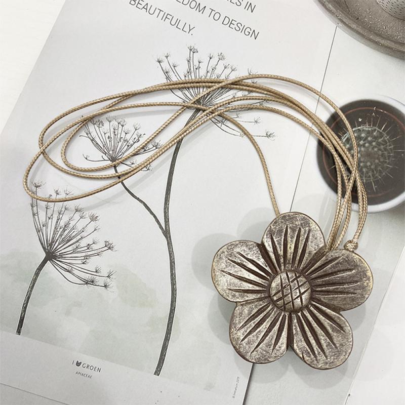 2 piezas de hebilla magnética de cortina de resina con forma de flor delicada tallada, correa de cortina creativa y versátil