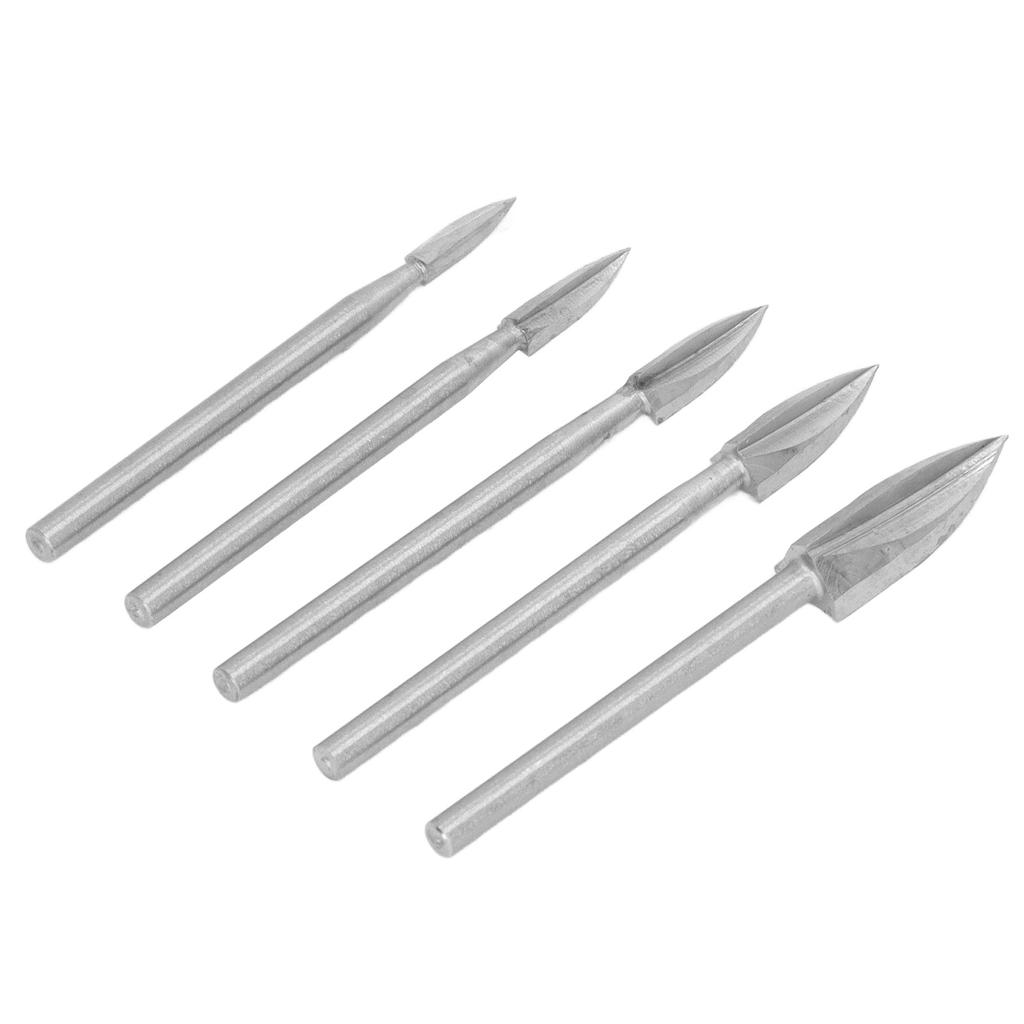 5 Pcs Wood Carving Tool 3 Flute High Speed Steel Cork Engraving Knife Set Woodworking Tool for