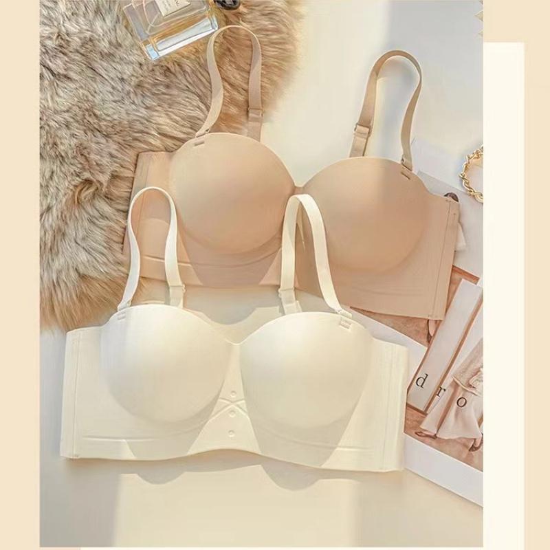 Sexy push-up spodní prádlo bez ramínek Bez ocelového prstenu Krásná záda uzavřená ňadra Pohodlná prodyšná dámská podprsenka