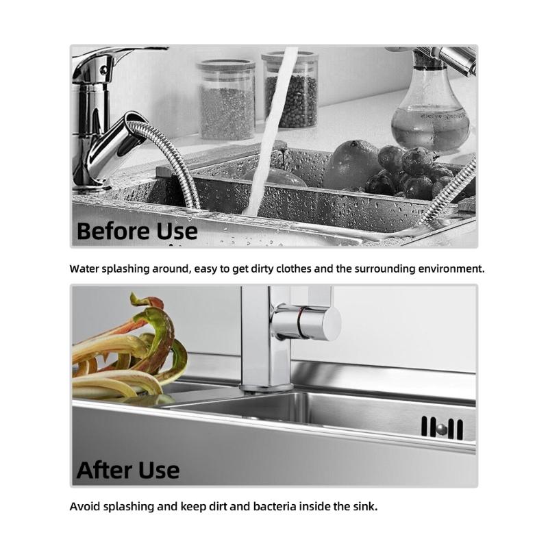 2 Pcs Kitchen Sink Splash Guard Metal Splashback Rustproof Side Splash Guard Home Pool Sink Guard Easy To Install