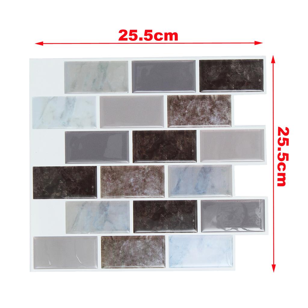 20//40PCS Self-adhesive 3D Tile Wall Sticker Mosaic Decal Waterproof Home Decor