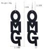 European and American Fashion Acrylic Hip-hop English Letter Earrings