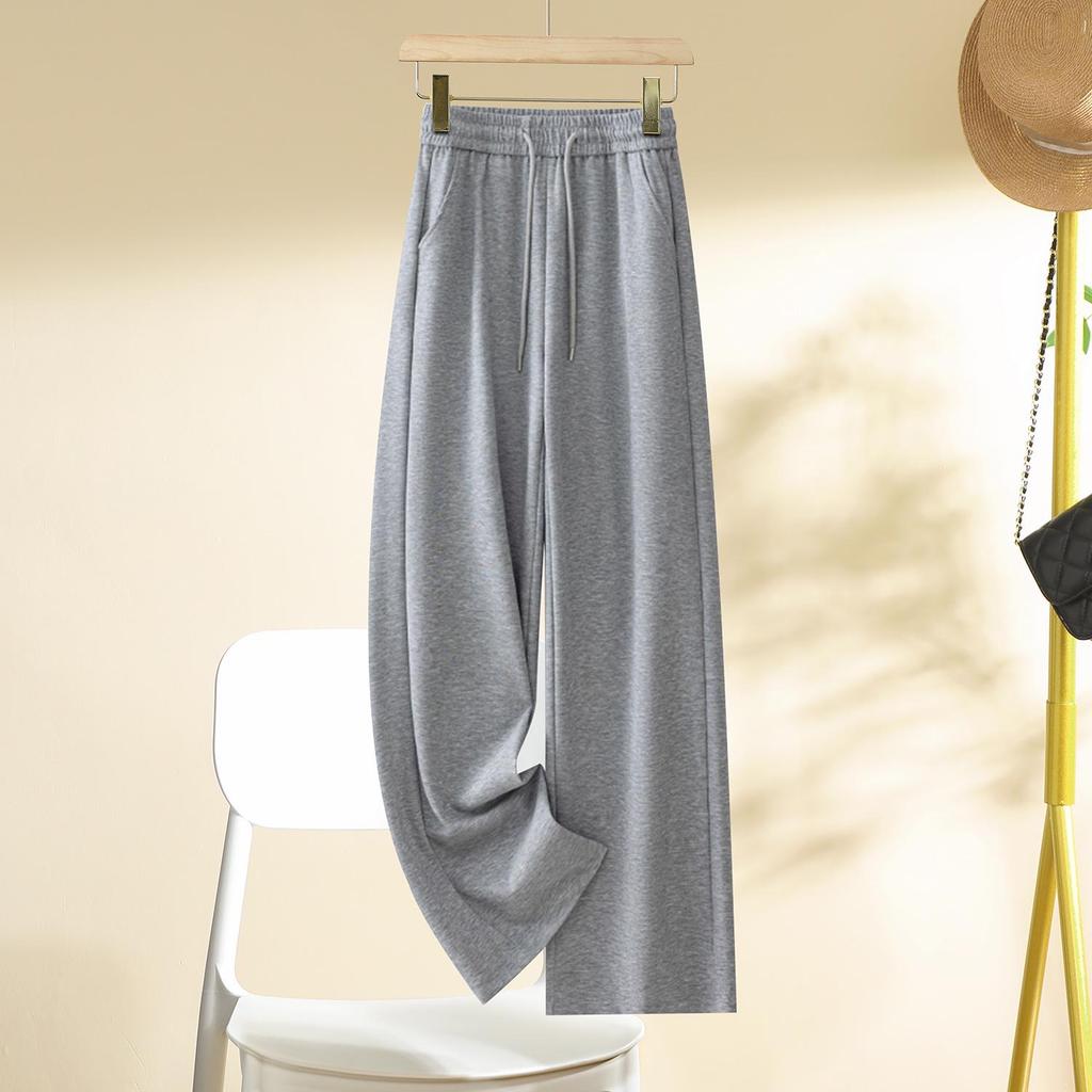 Women's High-Waisted Wide-Leg Pants - 2025 Spring/Autumn Collection: Slimming, Loose, Petite Fit, Straight-Leg Trousers