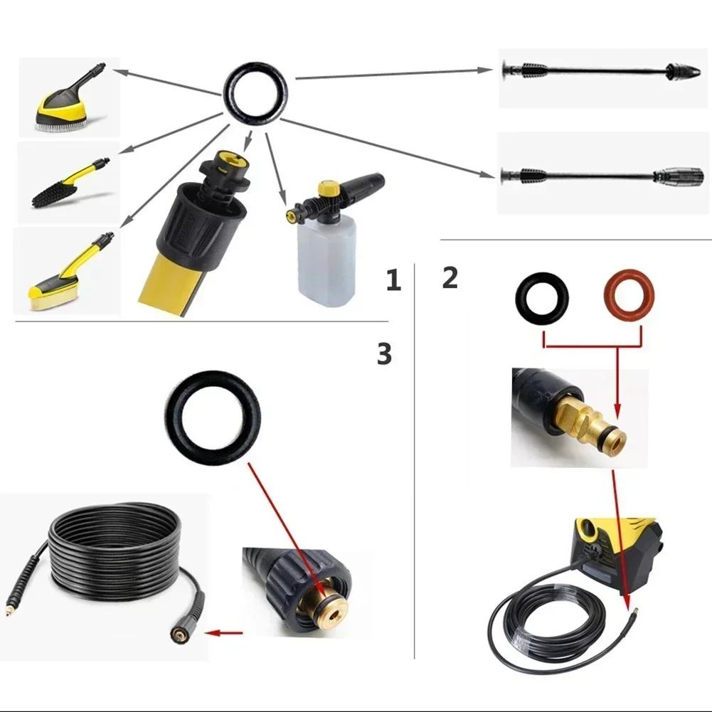 20pcs/set O Ring Seal Set 2.640-729.0 For Karcher K2 K3 K4 K5 K6 K7 Pressure Washer Nozzle Power Equipment O Rubber Rings