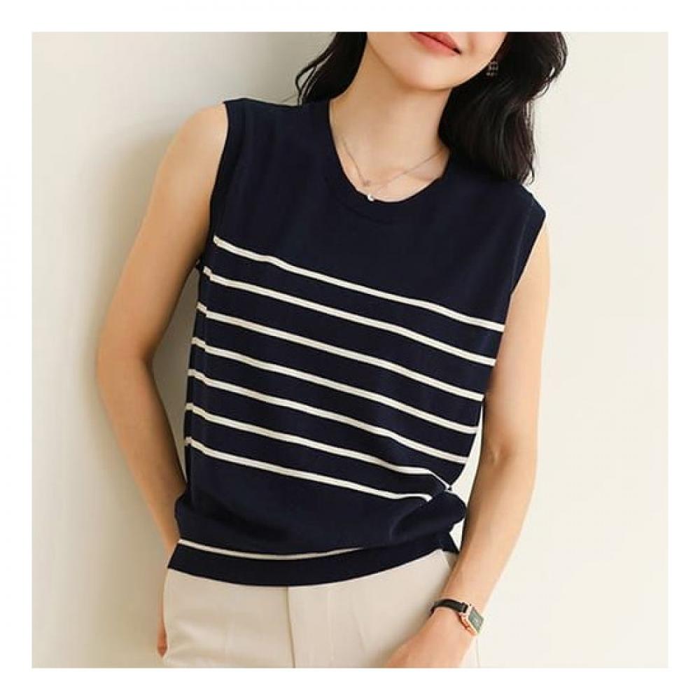Navava Striped Sleeveless Knit Nk2080