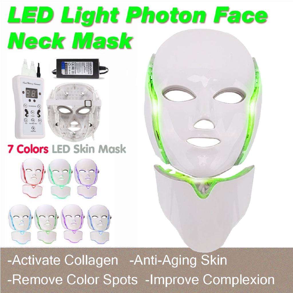 7 Colors LED Light Facial Mask Photon Face Neck Mask Rejuvenation Face Mask Machine Beauty Light Therapy For Home Use