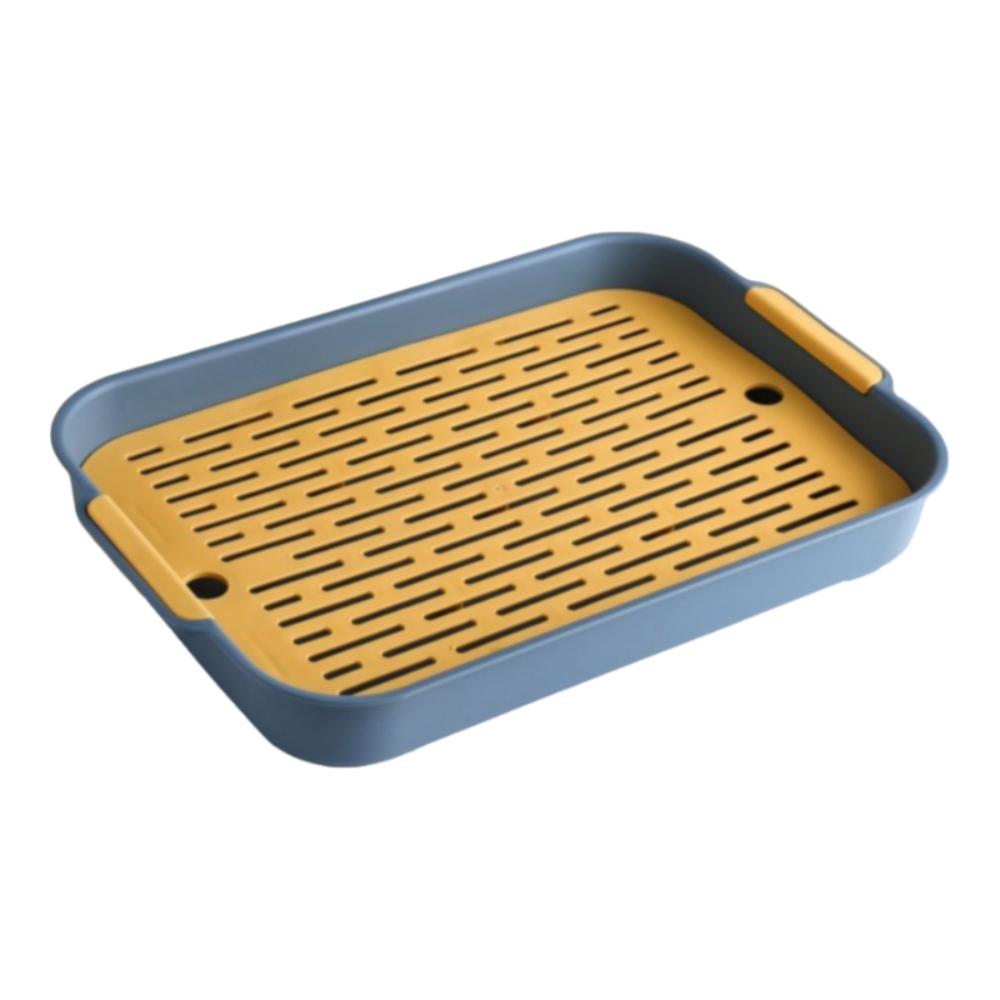 Plastic Tea Tray Plate Rectangle Small Pet Toilet Tray Simple Drain Tray  Food Dishs