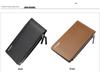 Baellerry Men's Long Wallet: European & American Style, Cross Pattern, Multi-Card Holder, Zipper Design.