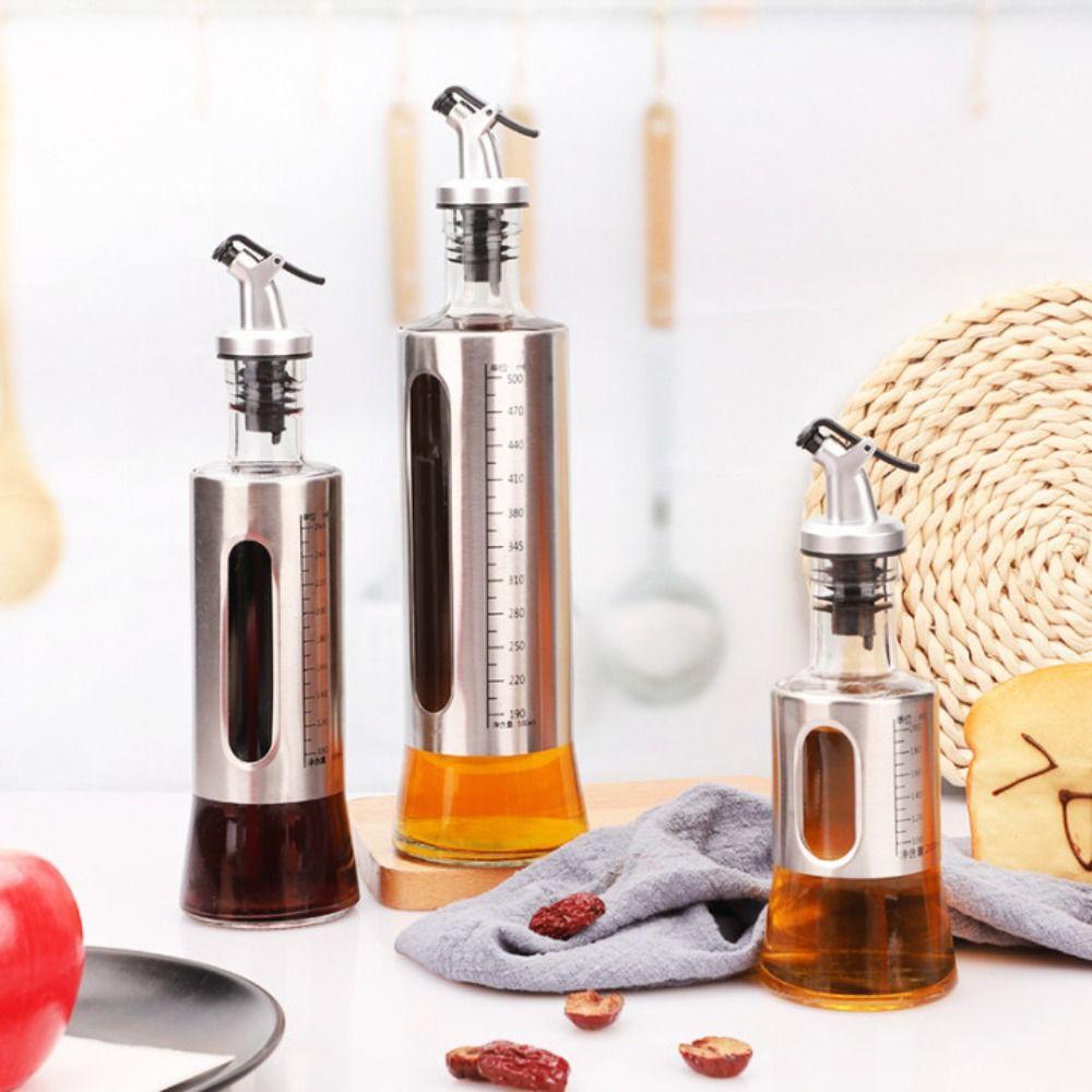 Vinegar Olive Oil Stainless Steel Oil Kettle Seasoning Storage Dispenser Cooking Tools Wine Bottle
