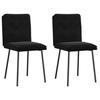 VidaXL Dining Chairs Set of 2 Black Velvet, Chair, Living Room Chair, Accent Chair, Kitchen Chair, Dining Seat 4101315