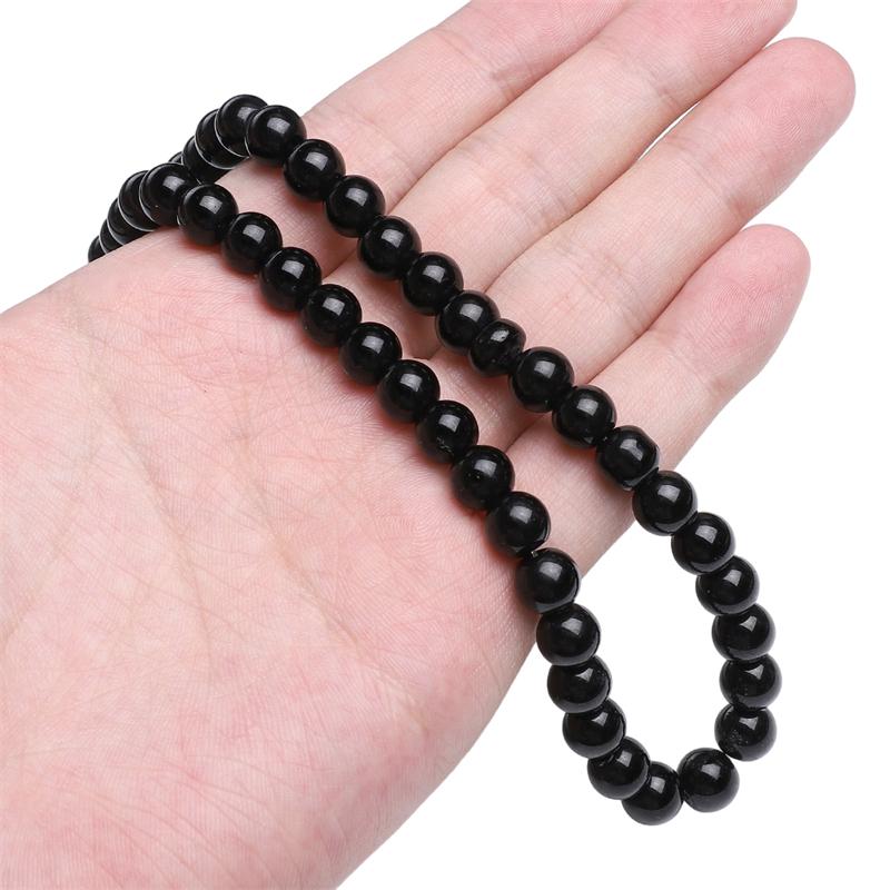 38cm/Str Glass Round Bead Chain for Necklace Bracelet DIY Jewelry Making 4-10mm