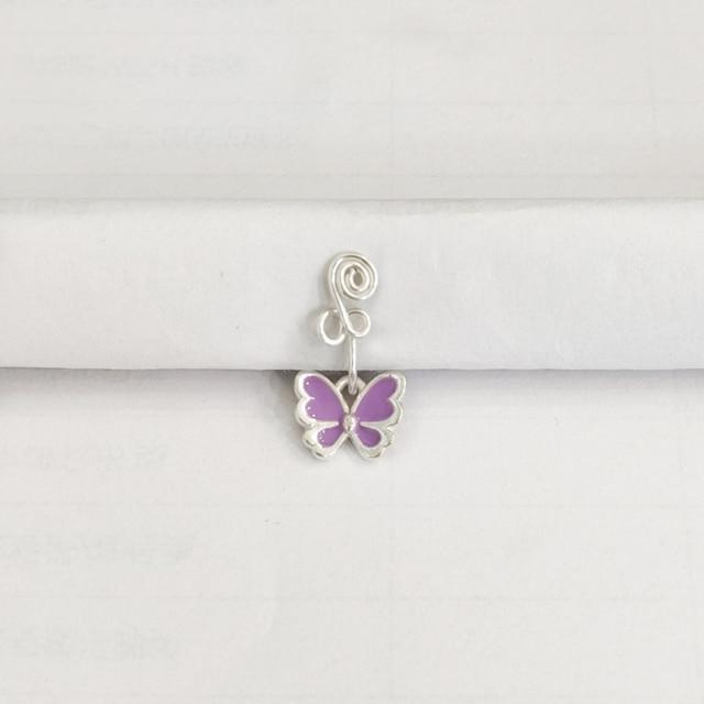 1Pc Goth motyl drut miedziany spirala fałszywy Piercing kolczyk w nosie Punk złoty kolor klip kolczyk w nosie klips do ucha mankiet biżuteria do ciała