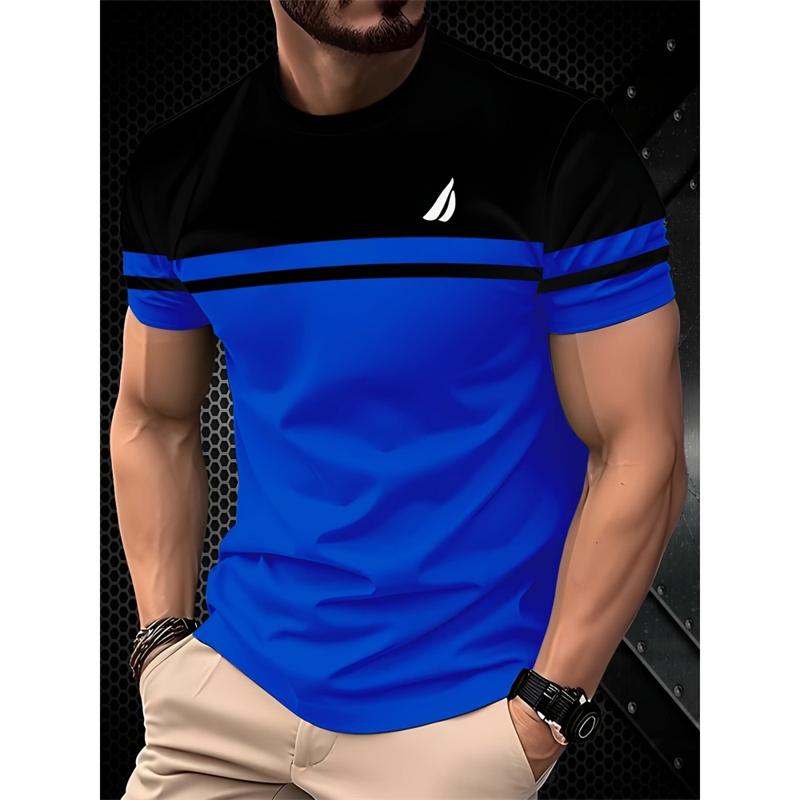 Men Summer Trendy Short  Sleeve 3D Printed T-shirts Casual Oversized Daily Wear Tees