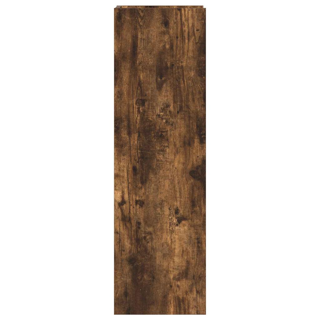 Plant Stand with Shelf Smoked Oak 30 x 30 x 100 cm