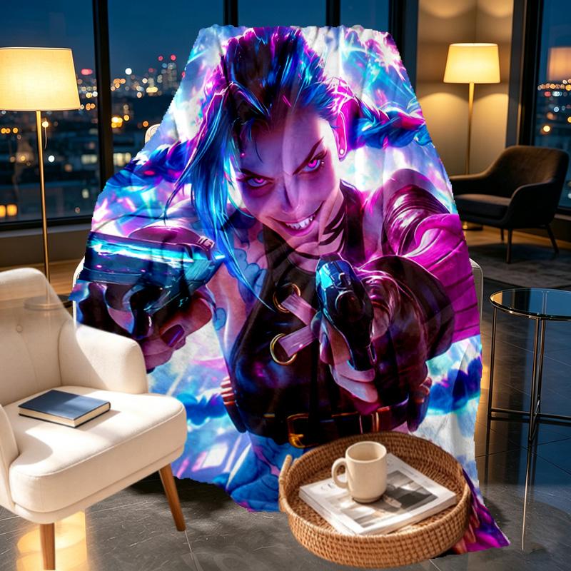 Jinx Print Blanket - Soft & Comfortable, for Bedroom, Travel, Sofa, Home Decoration - Birthday Christmas Gift for Friend