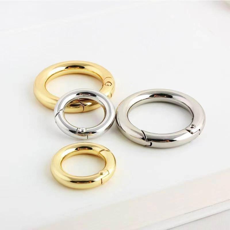 10 Pack Spring Rings Round Hook Accessories DIY Crafts Supplies Alloy Material for Jewelry Making and Bag Embellishments