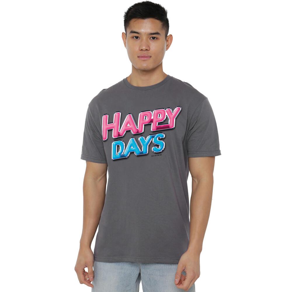 Happy Days Happy Days Logo T-Shirt S-2XL  Charcoal XXL