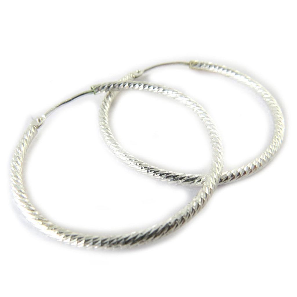 

Les Trésors De Lily [N7262] - Серебряные серьги-кольца «Торсады» - 30 мм 2 мм