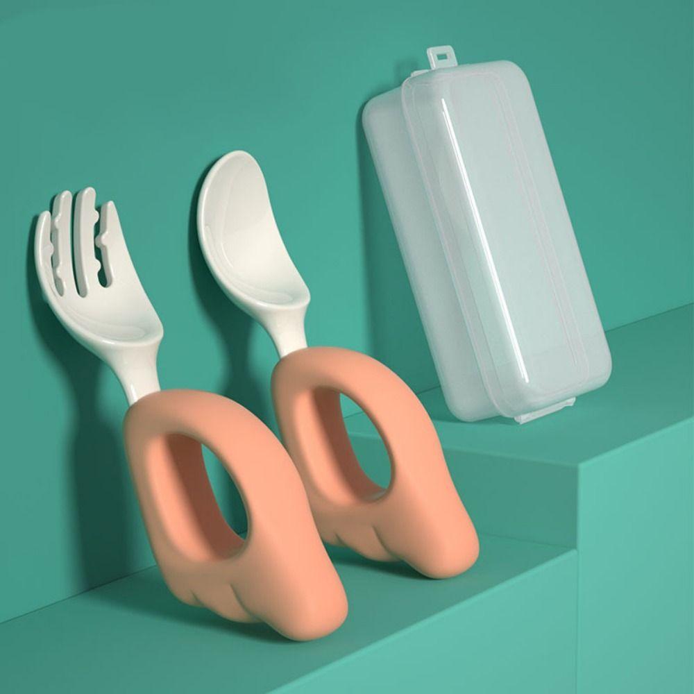 Dishwasher Safe Children Safe Forks Self Feeding Baby Feeding Cutlery Set  Learn To Eat