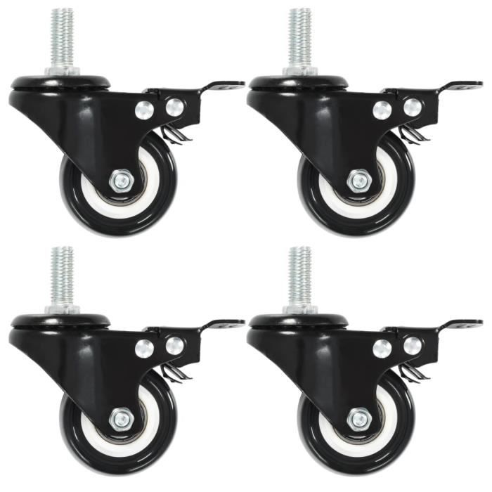 VidaXL Roulettes pivotantes avec frein 4 pcs 50 mm