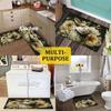 1Pcs Rabbit Floral Print Waterproof Non-Slip Thick Cushioned Kitchen Mat Heavy Duty Comfort Standing Mat for Kitchen Bathroom