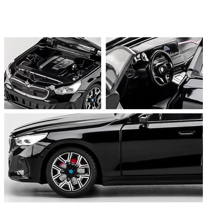 1/24 BMW I5 M60 Diecast Alloy Modelo Luxy Toy Car Som Luz Kid X-MAS Toy Presente