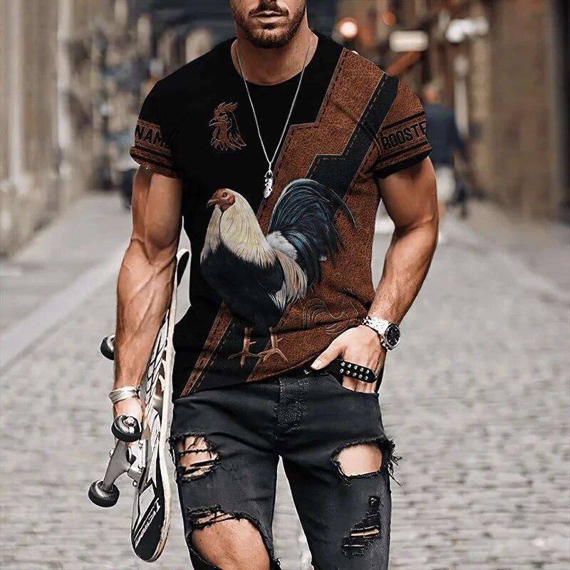 Mens T-Shirts Summer Tees Mexico Rooster Fight Champion 3D Print Casual Short Sleeve Shirt Unisex Harajuku Tops Women Streetwear