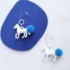 Charm Horse Heart Earrings Long Dangle Earrings Resin Texture Sweet Style Earrings for a Distinctive Fashion Statement