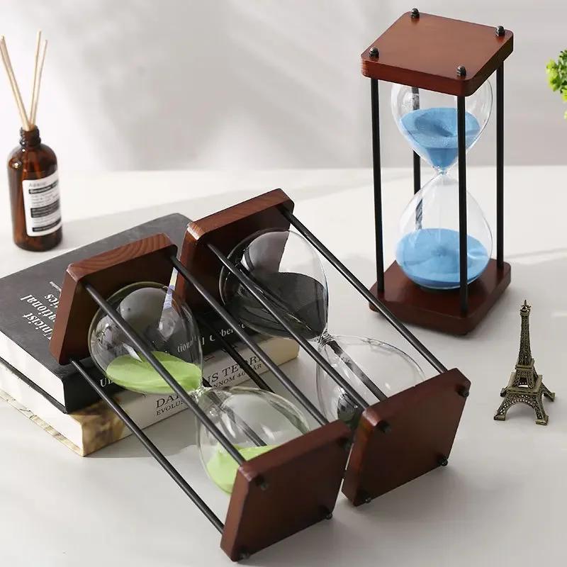 Nowa 30/60-minutowa Vintage Przezroczysta Szklana Klepsydra Timer Kuchnia Dom Biuro Dekoracje na Biurko Narzędzia do Zarządzania Czasem Prezenty Świąteczne