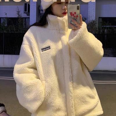 Fleece Thickened Imitation Lamb Wool Sweater Women's New Winter Design Student Loose Coat Others