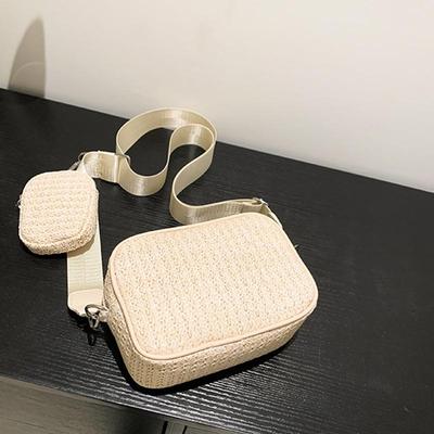 Hot Selling New Small Bag Straw Woven Bag Women's Simple Crossbody Bag Holiday Beach Bag Handheld Woven Bag Fashion Shoulder Bag