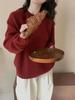 Korean Wool Pullover 2024: Women's Thick Knit Loose Sweater, Round Neck, Autumn/Winter