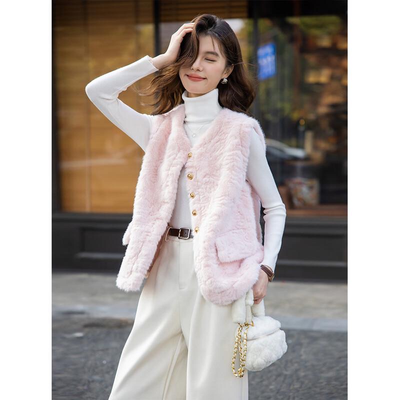 

Mokaana Women s Faux Rabbit Fur Vest L