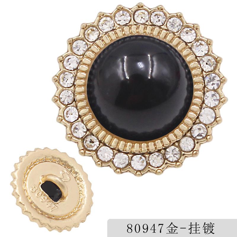 Hochwertige Exquisite Perlen-Diamant-Knöpfe, Runde Metallknöpfe, Kleine Duftstil Damenbekleidungszubehör, Strickpullover, Handgenähte Knöpfe