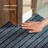 JD Original Striped Flocked Entrance Mat, Home Use Cuttable Dust-Removing Non-Slip Absorbent Doormat, Gray 40*60cm