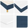Box Spring Bed with Pillows and Headboard Blue 200 X 200 Cm Fabric