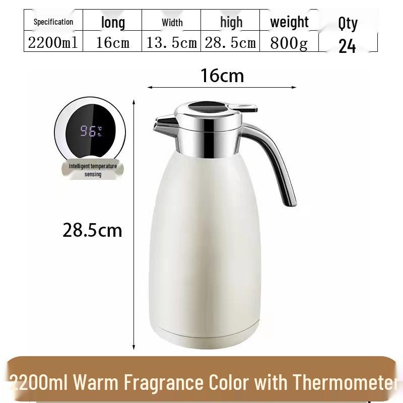 304 Stainless Steel Insulated Teapot Thermos Flask, Large Capacity 24-Hour Hot Water Bottle