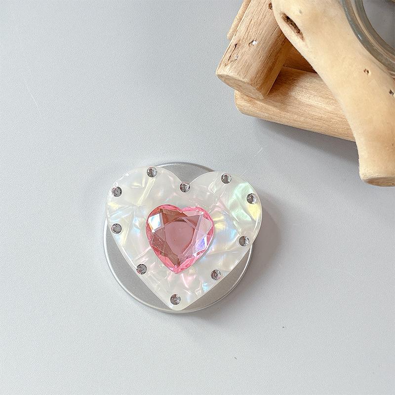 Rhinestone Heart Mobile Airbag Holder with Magnetic Adhesive