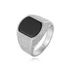 2026 Jewelry Fashion Simple European and American Black Gemstone Men's Jewelry Accessories Ring
